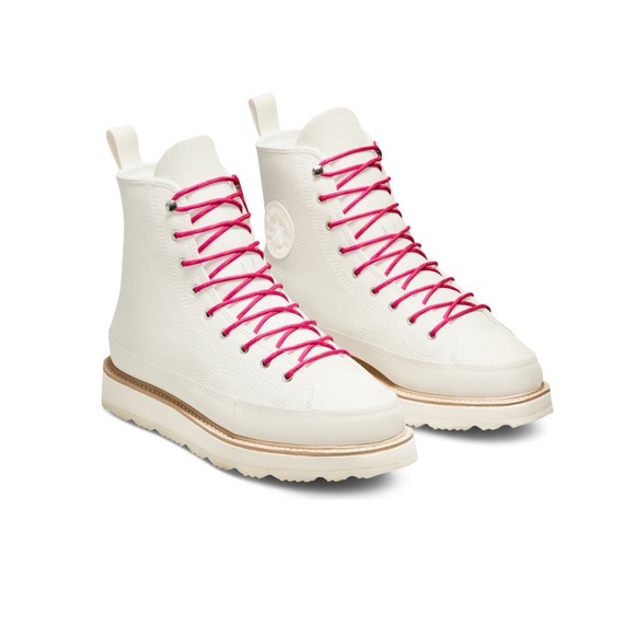 Converse Shoes - Converse Chuck Taylor Egret Ivory Leather Crafted Boot Women’s Size 9